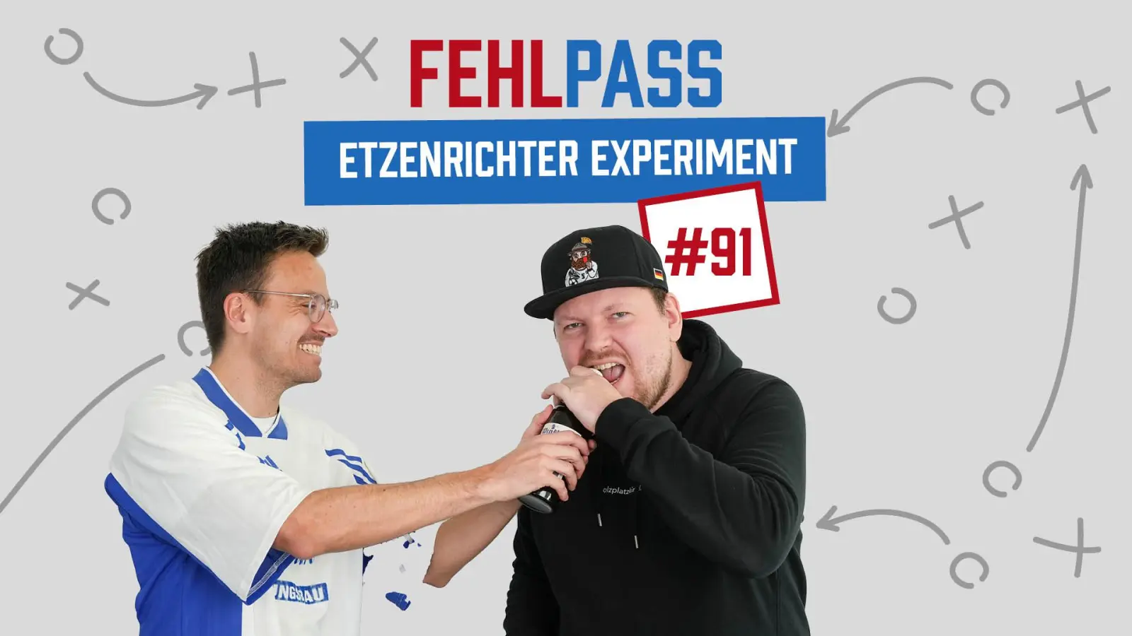In der aktuellen Folge wird&#39;s wissenschaftlich: Das Fehlpass-Team will herausfinden, ob man ohne Sieg in der Landesliga bleiben kann.  (Bild: Marina Gube)
