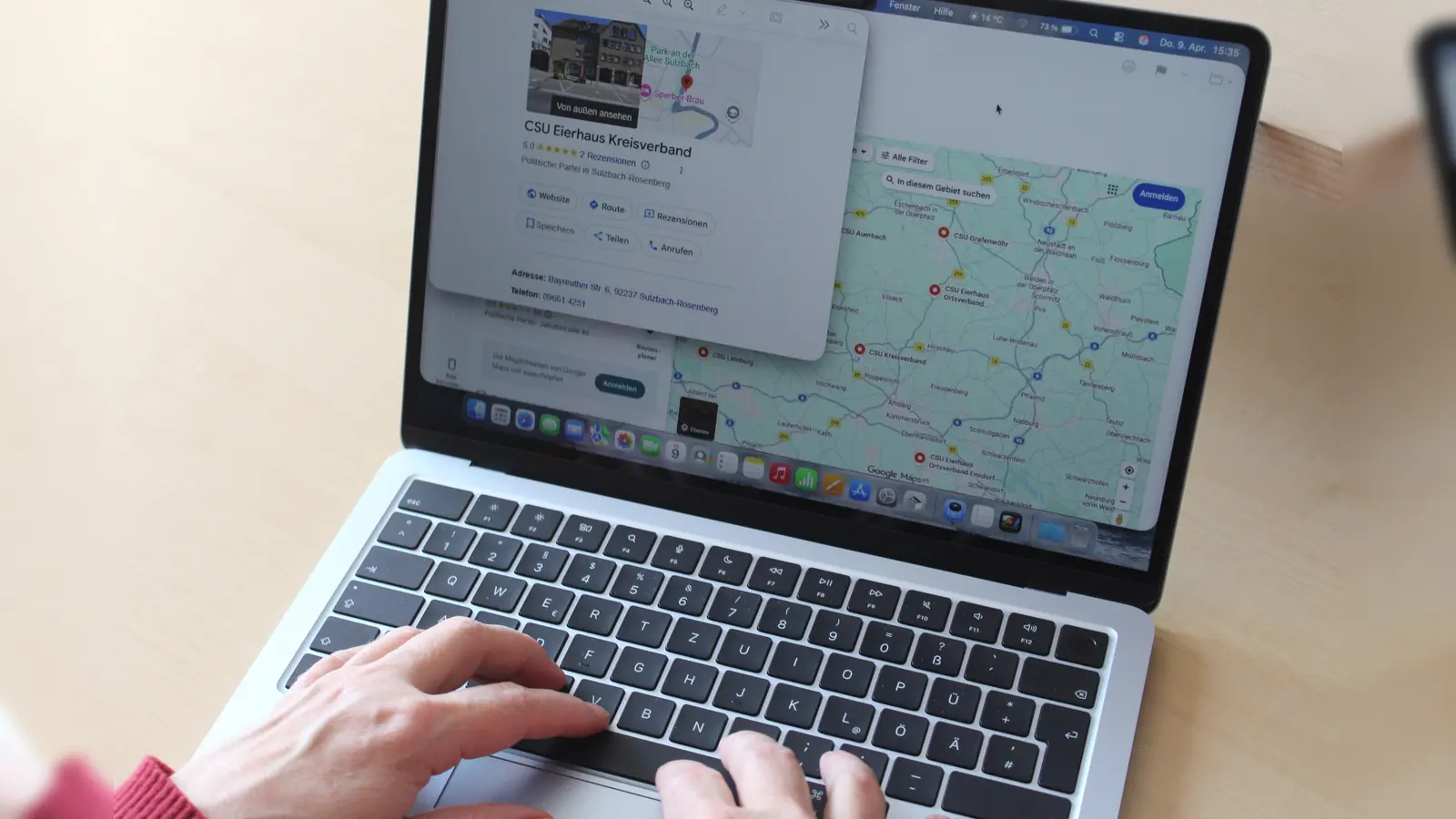 Auch das CSU-Kreisverbandsbüro in Sulzbach-Rosenberg war auf Google Maps mit dem Wort „Eierhaus” versehen worden.  (Bild: Jennifer Battaglia)
