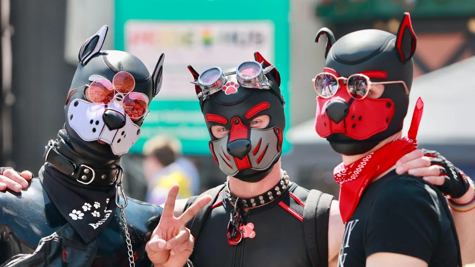 Pup Play wurde in den letzten Jahren zu einem sichtbareren Phänomen, wie hier bei dem Christopher Street Day in Wernigerode. (Bild: Matthias Bein/dpa)