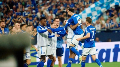 Schalke hat durch den Sieg gegen Nürnberg vorerst fünf Punkte Vorsprung auf den Relegationsplatz. (Bild: Bernd Thissen/dpa)