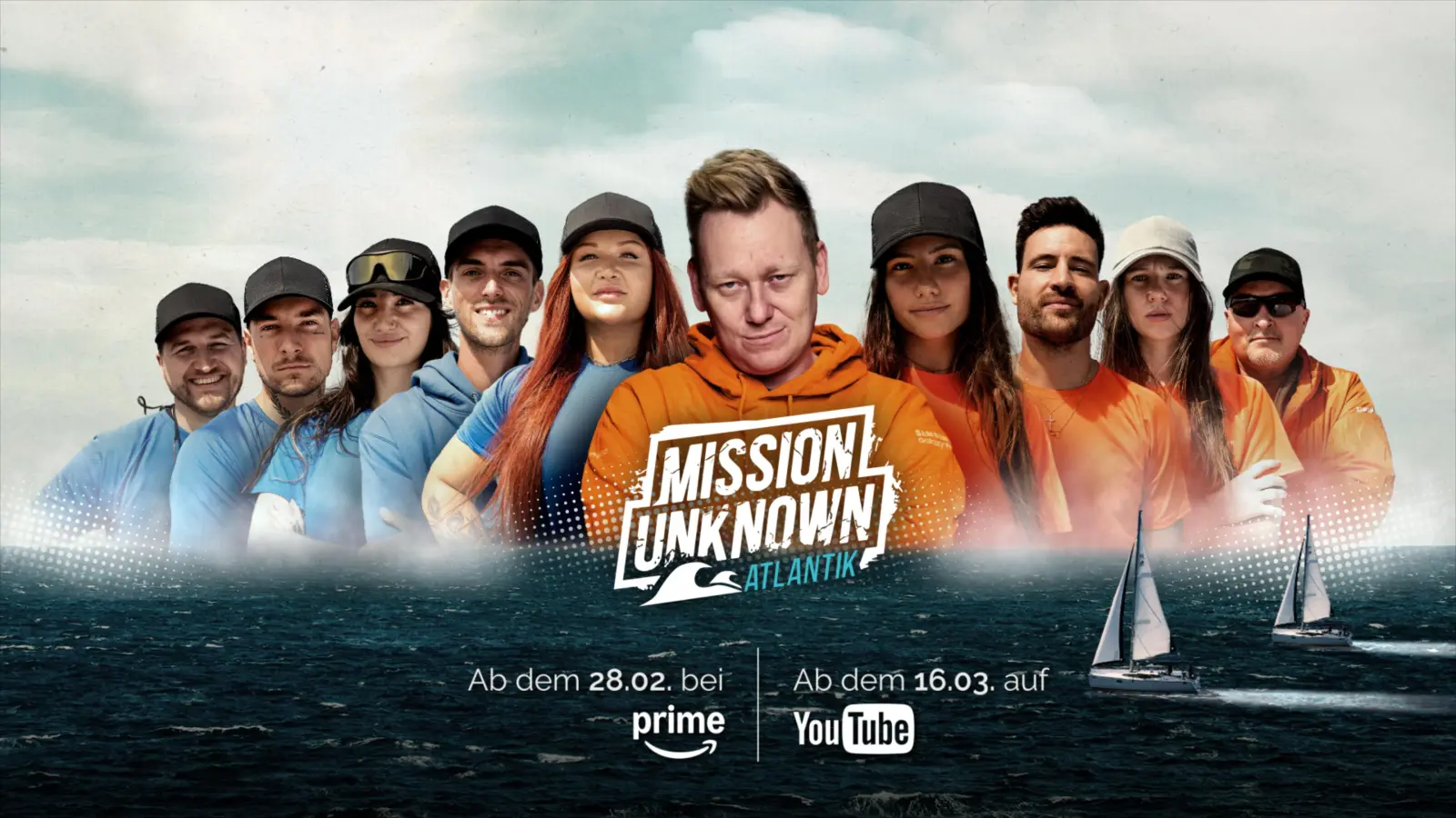 Diese zehn Creator begeben sich auf die Reise bei „Mission Unknown: Atlantik”. (Bild: Banijay Productions Germany/DLS)