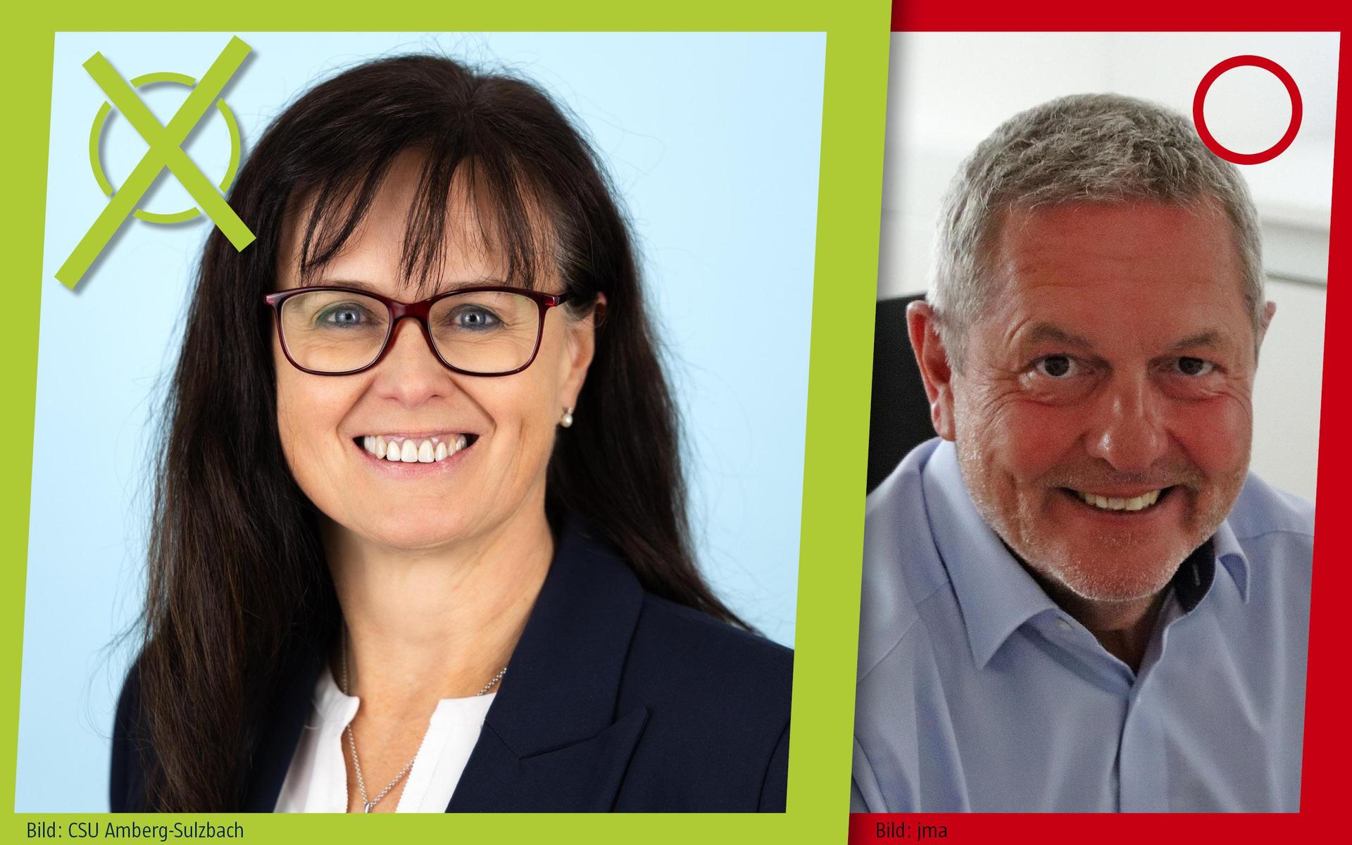 Ergebnis der Stichwahl am 22. März 2026: In Auerbach gewinnt Birgit Barth (CSU) gegen Joachim Neuß (FW/AA). (Bild: gld)