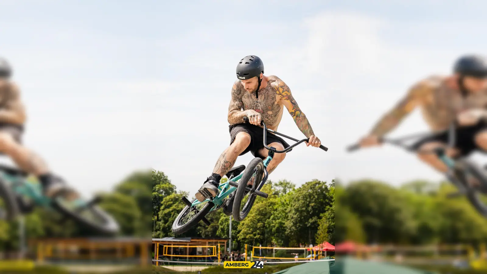 Im Amberger Skatepark beim BMX Jam waren am Samstag coole Stunts zu sehen. (Bild: Justus Gregor)