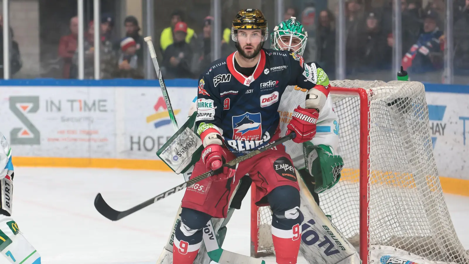 Top-Scorer Jordan Knackstedt (vorne) wird künftig für die Hannover Scorpions auflaufen. (Bild: Mario Wiedel/exb)