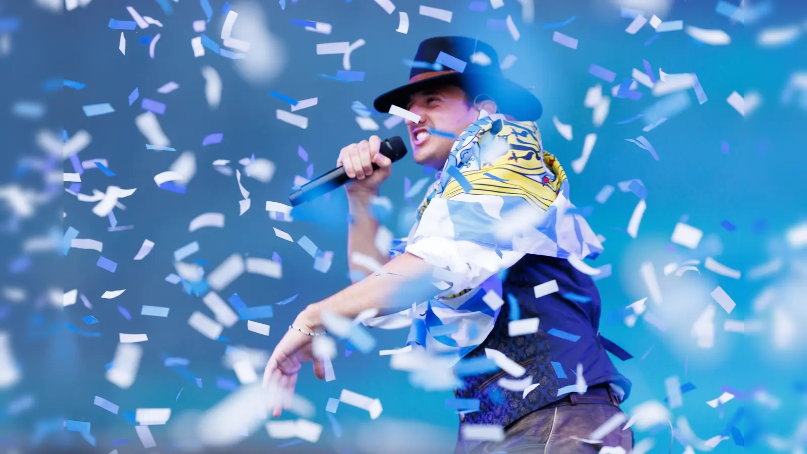 Der deutsche Rapper Tream während eines Konzertes auf der „Space Stage” im Rahmen des „Frequency 2024”. (Archivbild: Florian Wieser)