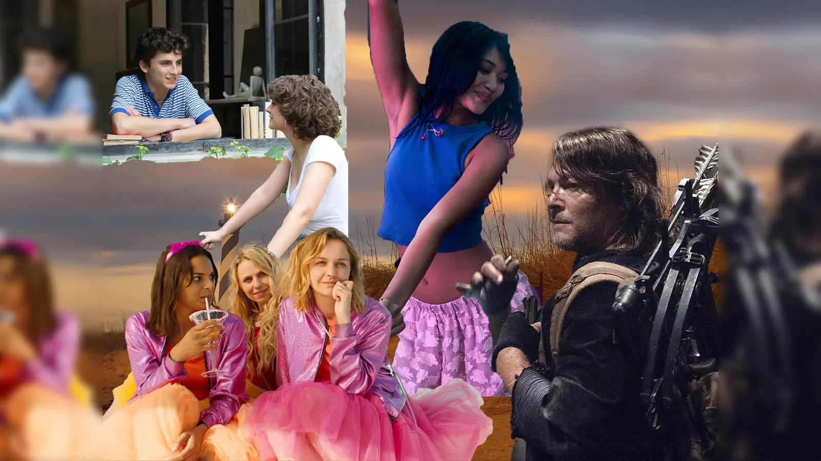 Sommer, Sonne, Serien: Der Juli vor eurer Glotze. (Bildmontage: Jakob Graf/Sony Pictures Entertainment/Amc/Disney+ | Josh Stringer/Leonine/Constantin Film | Petro Domenigg/dpa/Hale M. Kell/Adobe Stock)