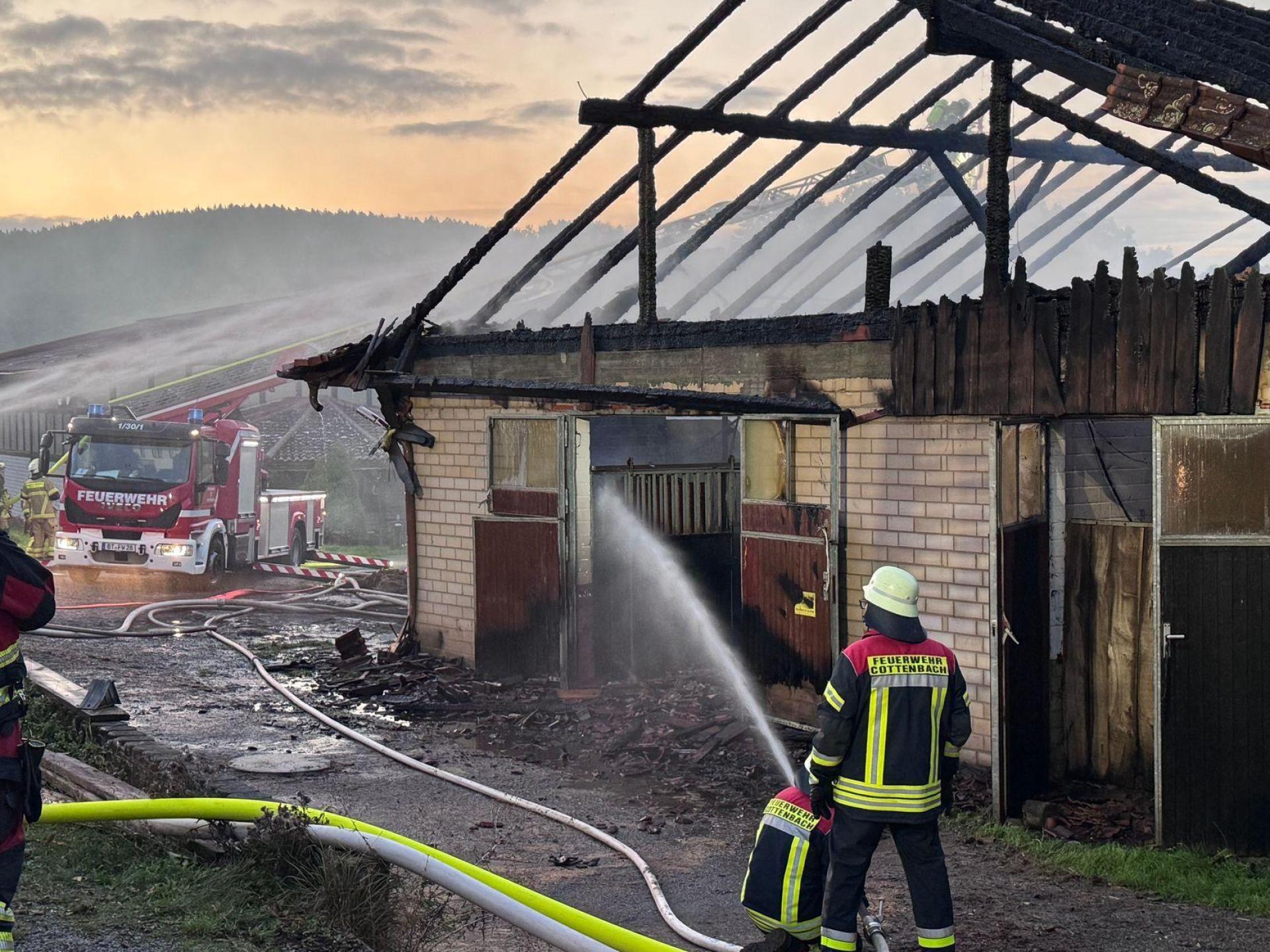 Rund 250 Einsatzkräfte waren vor Ort. (Bild: Stephan Fricke/News5/dpa)