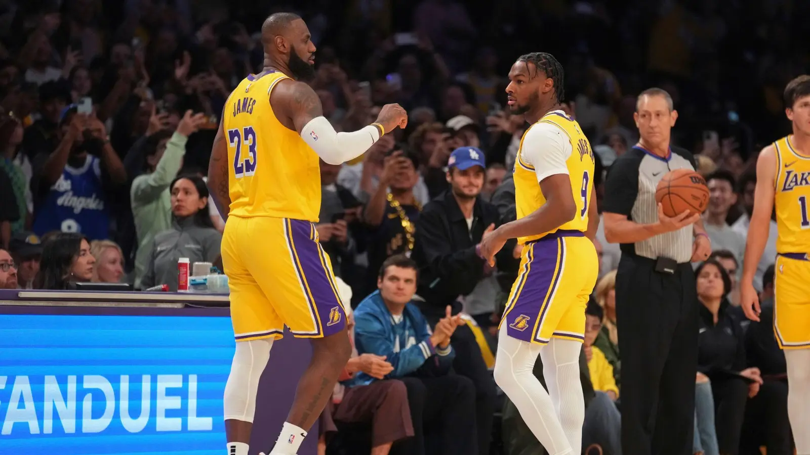 LeBron James und Bronny James haben NBA-Geschichte geschrieben. (Bild: Eric Thayer/AP/dpa)