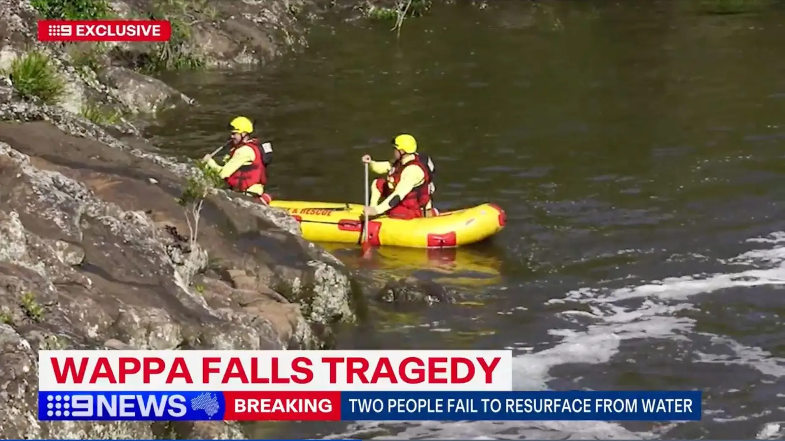 Die Wappa Falls in Queensland gelten als gefährlich - es gab dort schon einige Todesfälle. (Bild: 9news/9NEWS/AAP/dpa)