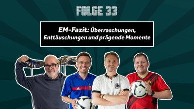 In großer Runde besprechen Frank Werner, Julian Trager, Stefan Puhane und Matthias Schecklmann (von links) das Finale der EM 2024. (Bild: Marina Gube)