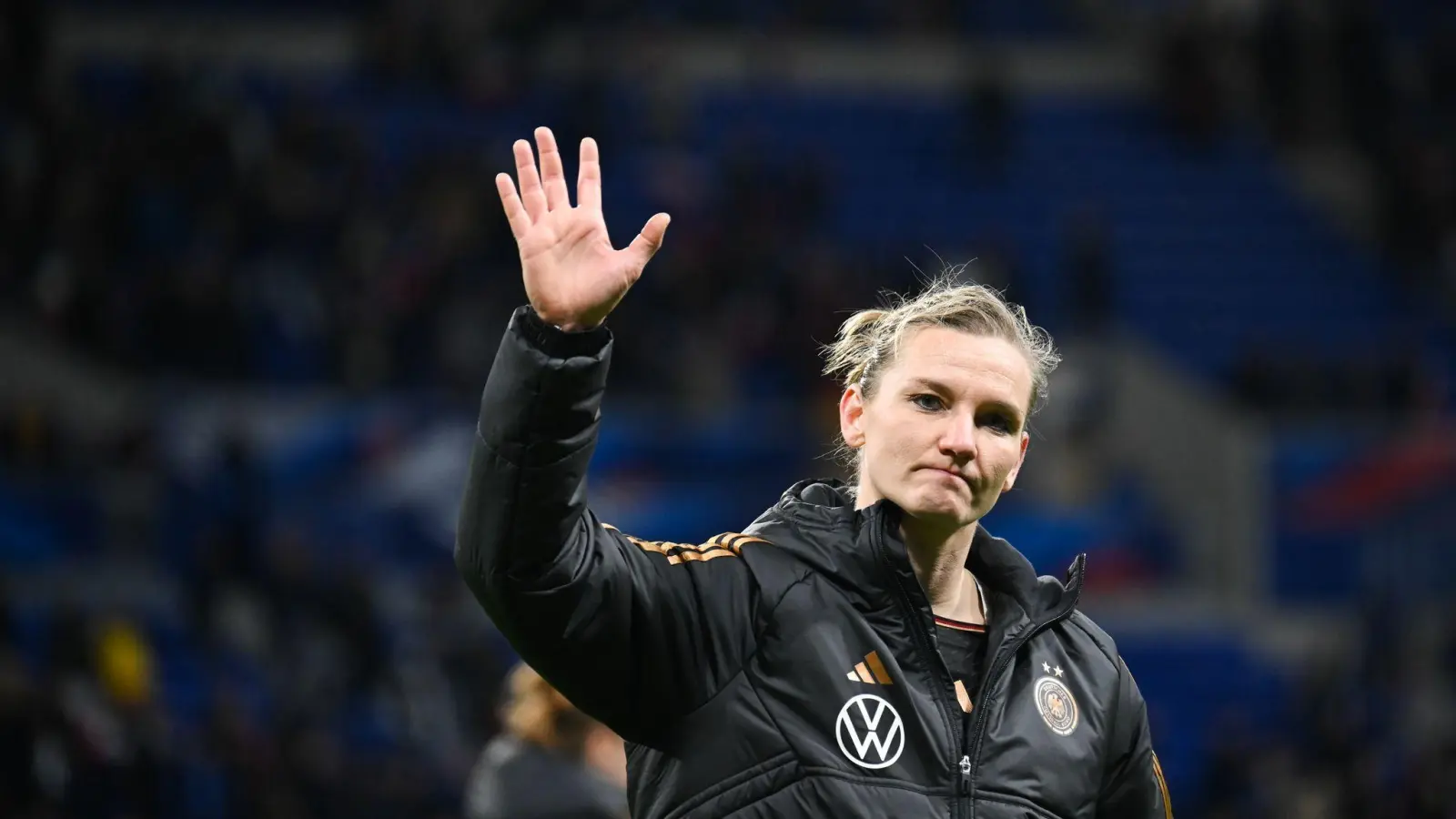 Alexandra Popp nimmt Abschied vom deutschen Fußball-Nationalteam. (Bild: Sebastian Gollnow/dpa)