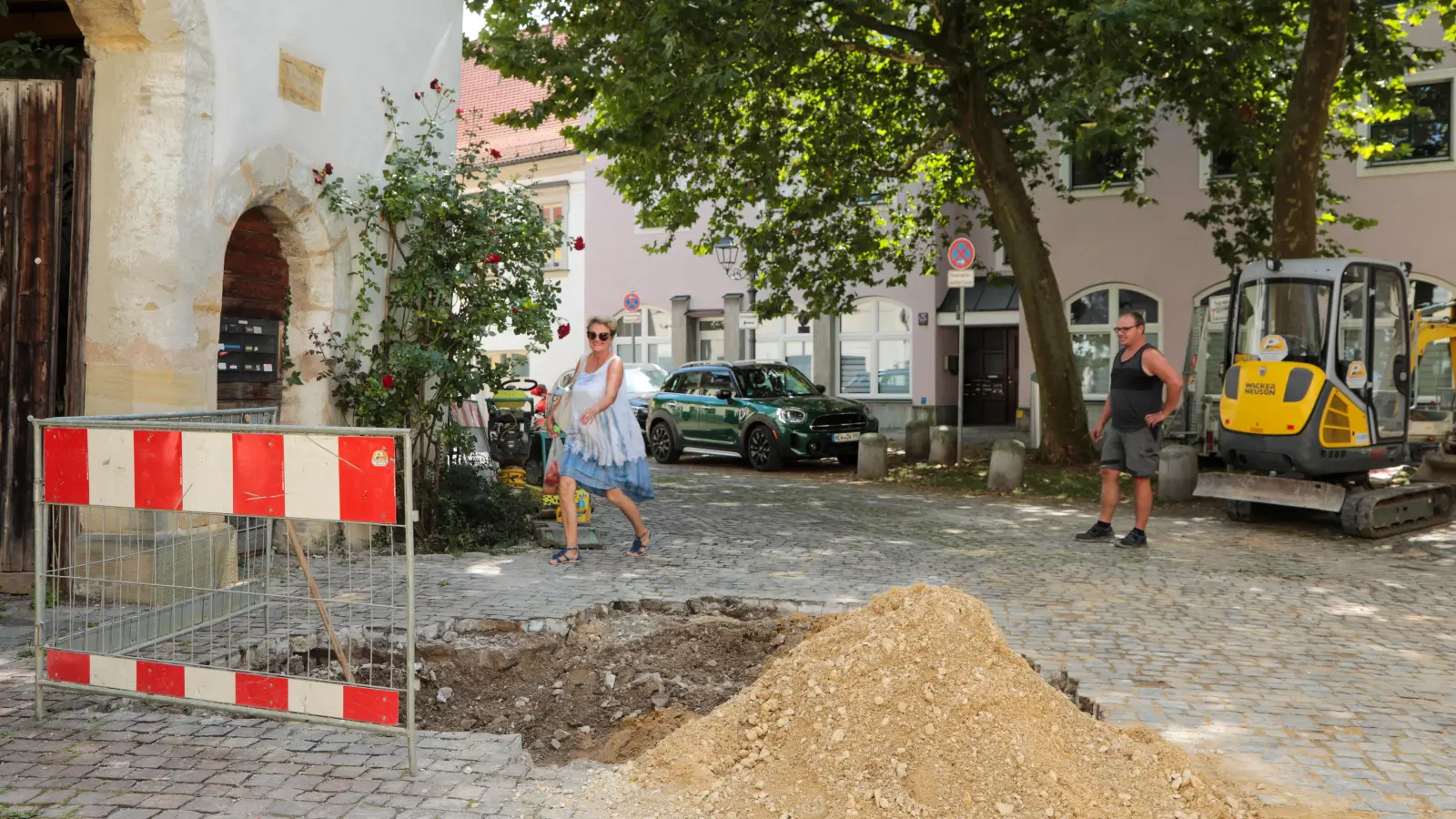 Wasserrohrbruch in der Paradiesgasse. (Bild: Wolfgang Steinbacher)